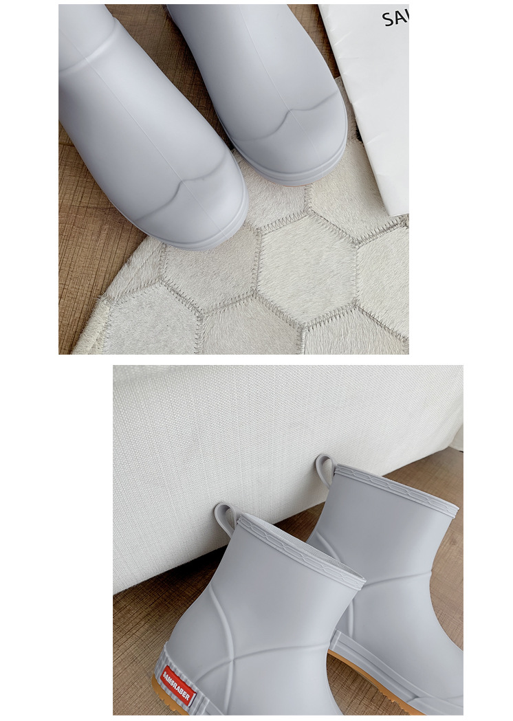 Rain Boots For Women, Mid-Tube, Versatile, Casual, Fashionable, Men's Rain Boots, Non-Slip, Wear-Resistant, Fashionable, Warm, Outdoor Water Boots, Overshoes